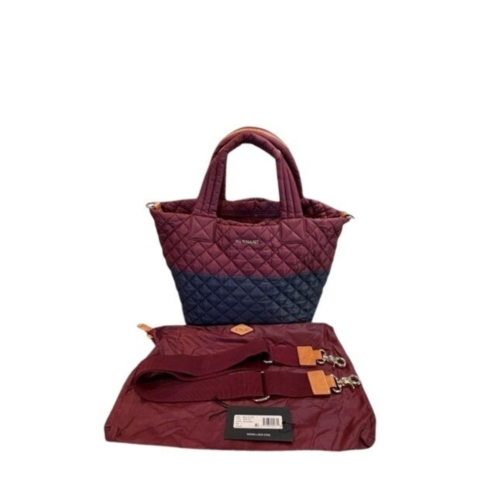 MZ Wallace Metro Tote Deluxe Small Maroon Dawn Quilted Nylon Tote Bag 1263X1676